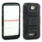 Wholesale Alcatel One Touch Fierce 2 7040 Armor Shell Holster Combo Belt Clip (Black)